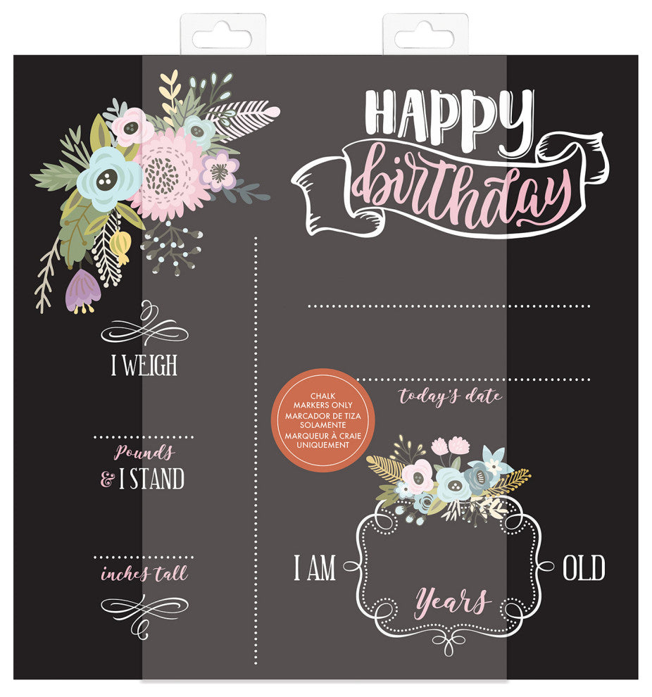 Floral Birthday Chalkboard