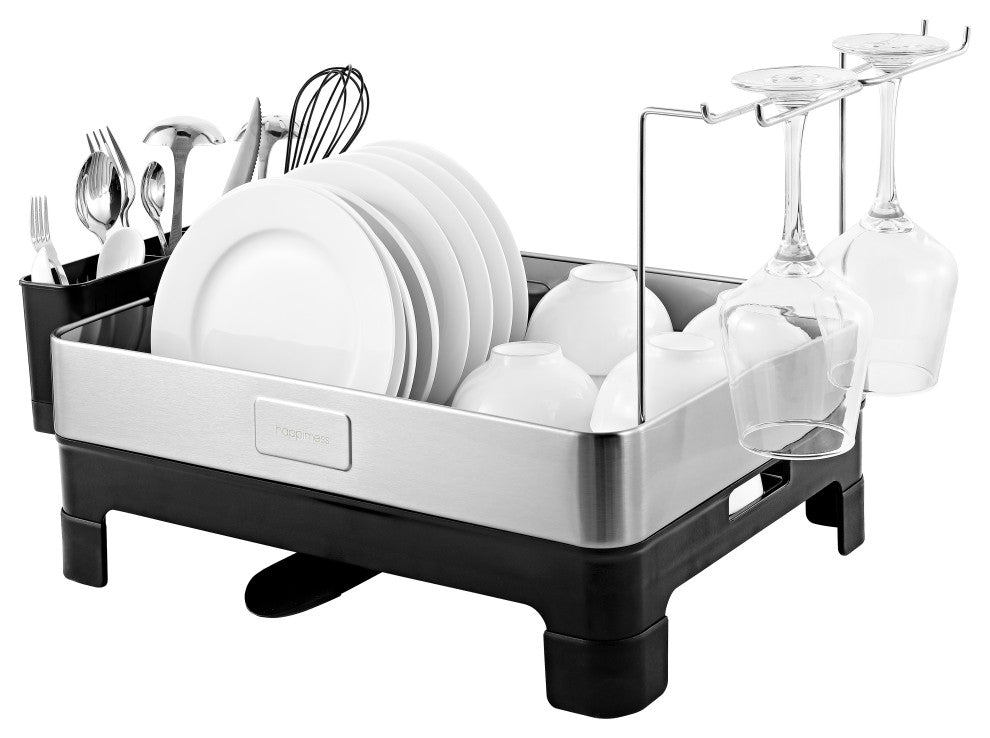 Concerto Fingerprint-Proof Stainless Steel Drying Rack with Wine Glass Holder