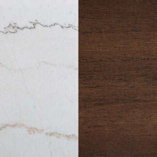 Aldrich 66" Marble Top Counter Height Dining Table White