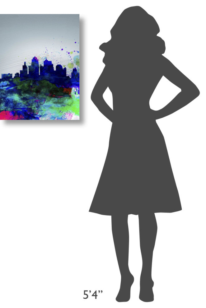 "Kansas City Watercolor Skyline" Fine Art Print