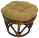 18" Round Spun Polyester Tufted Footstool Cushion, Wheat