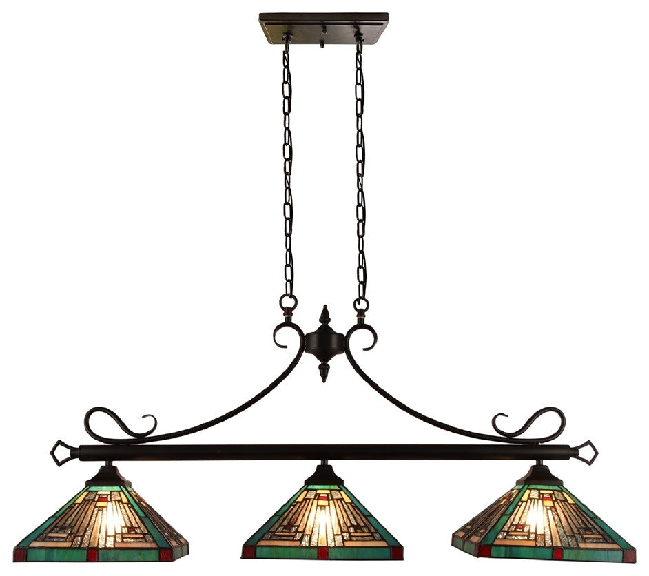 CHLOE Lighting CH3T359BM47-IL3 INNES Mission Bronze 3 Light Island Pendant