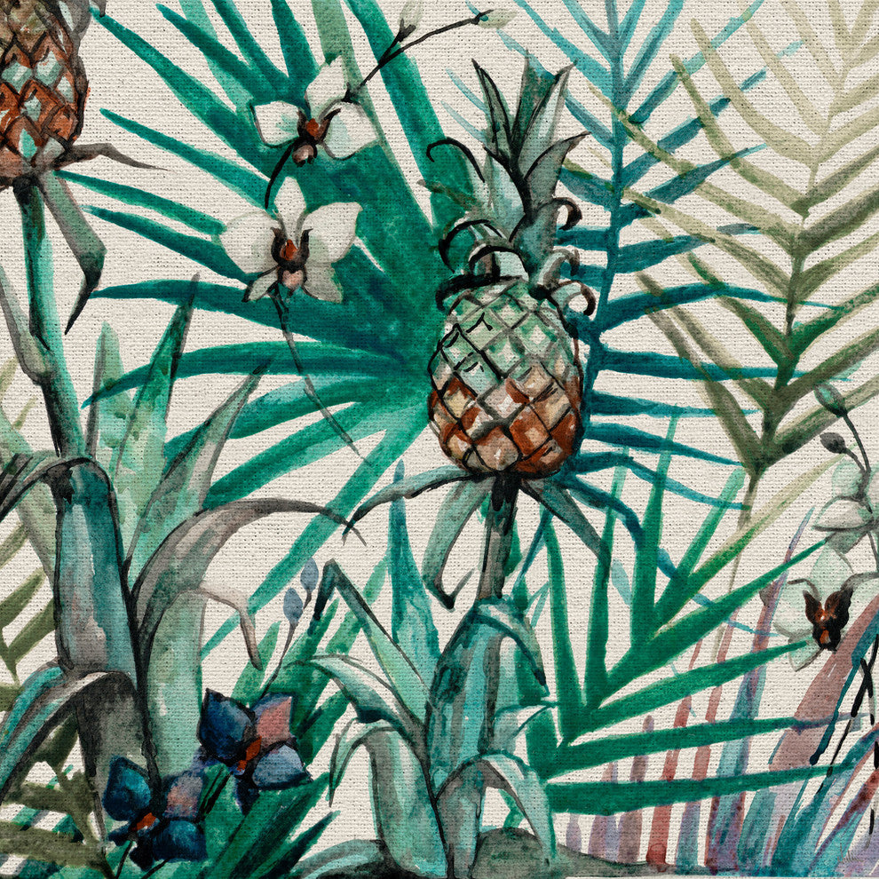"Tropical Pineapples" Painting Print on Wrapped Canvas, 32"x32"