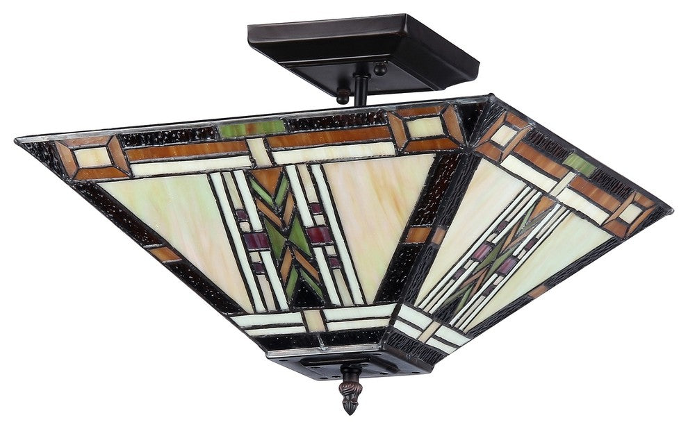 Gode 2-Light Mission Semi-Flush Ceiling Fixture