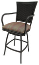 Outdoor Patio Swivel Armless Counter Stool, Erin, Multi Sun Stripe -Brown, 26"