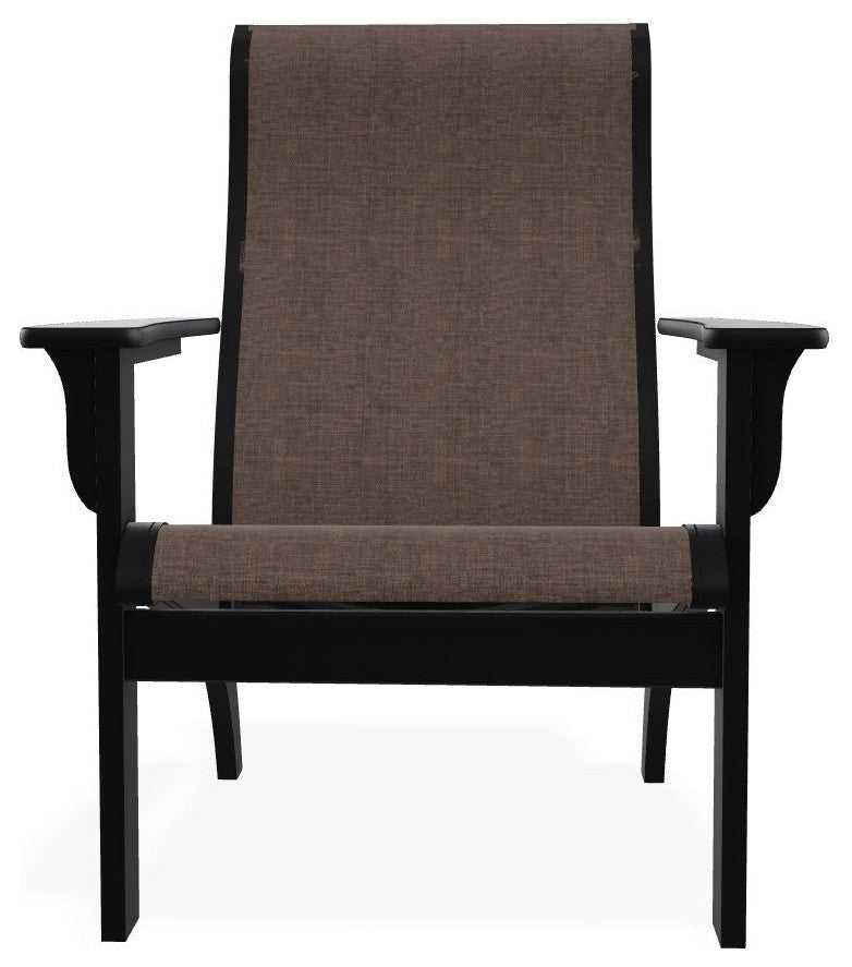 Adirondack Sling Outdoor Adirondack Armchair, Mocha/Black