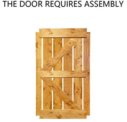 Stained Solid Pine Wood Sliding Barn Door, Colonial Maple, 42"x84", K Series
