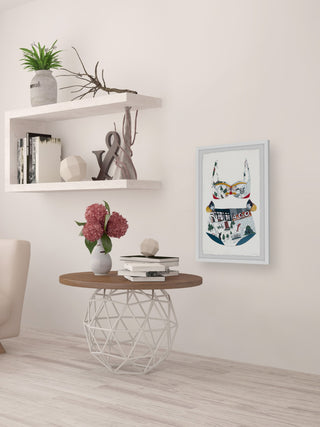 "Trendy Chicago Bikini" Framed Painting Print, 8x12