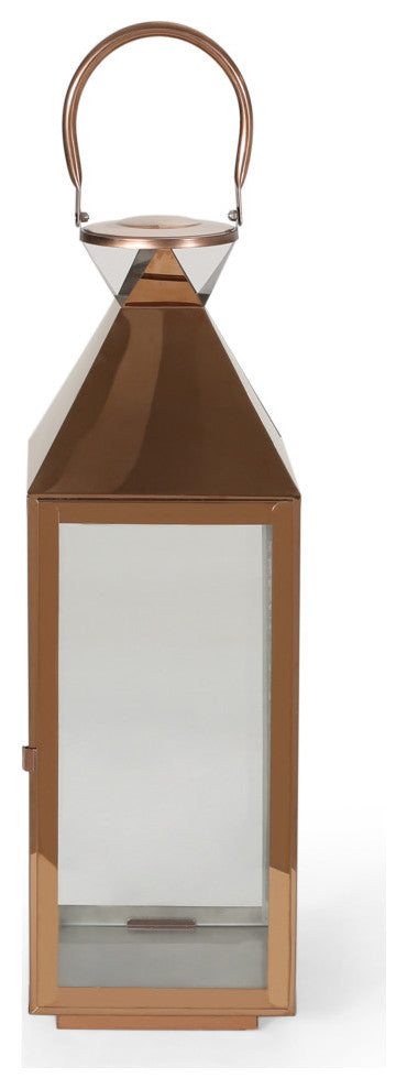 Roxanne Stainless Steel Lantern Set, Rose Gold