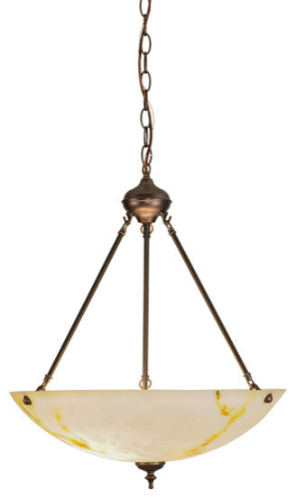 Meyda Lighting 149071 20"W Corinth White Marble Inverted Pendant
