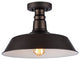 Ironclad 1-Light Rubbed Bronze Semi-Flush Ceiling Fixture