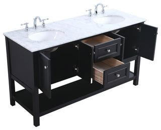 Home Living 60" Double Sink Bathroom Vanity Set, Black