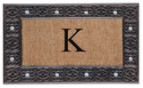 A1HC First Impression Rubber and Coir Decorative Tray Doormat 18"x30", K