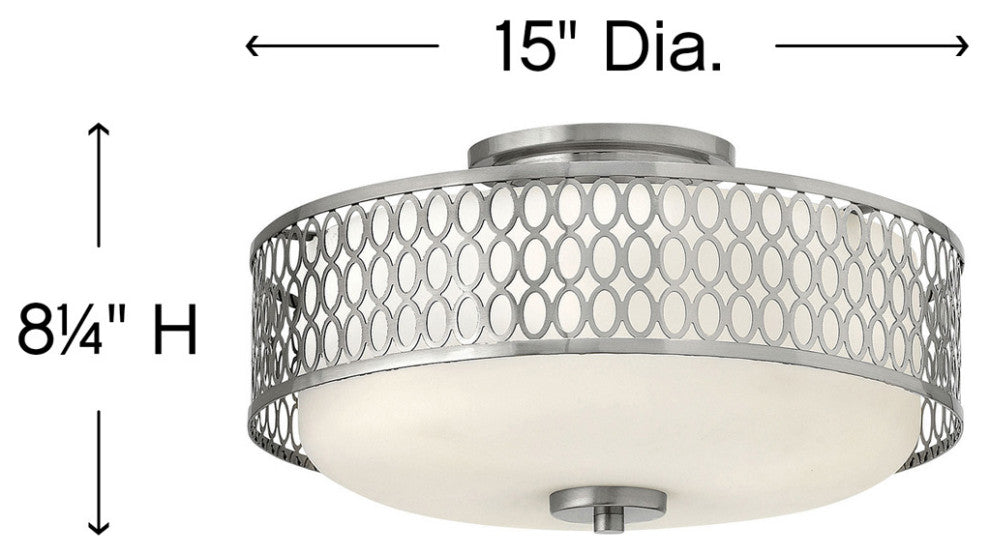 Hinkley Jules Medium Semi-Flush Mount, Brushed Nickel