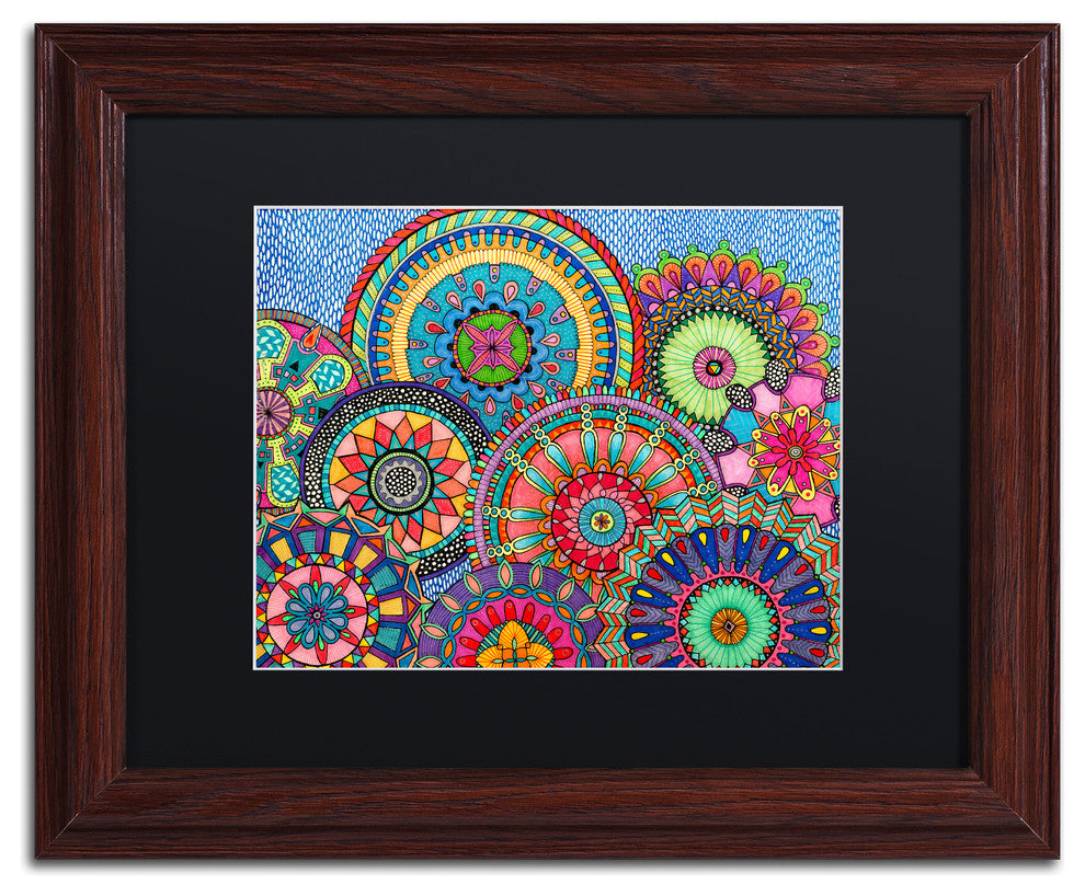Hello Angel 'Mandala Parade' Art, Wood Frame, Black Mat, 14x11