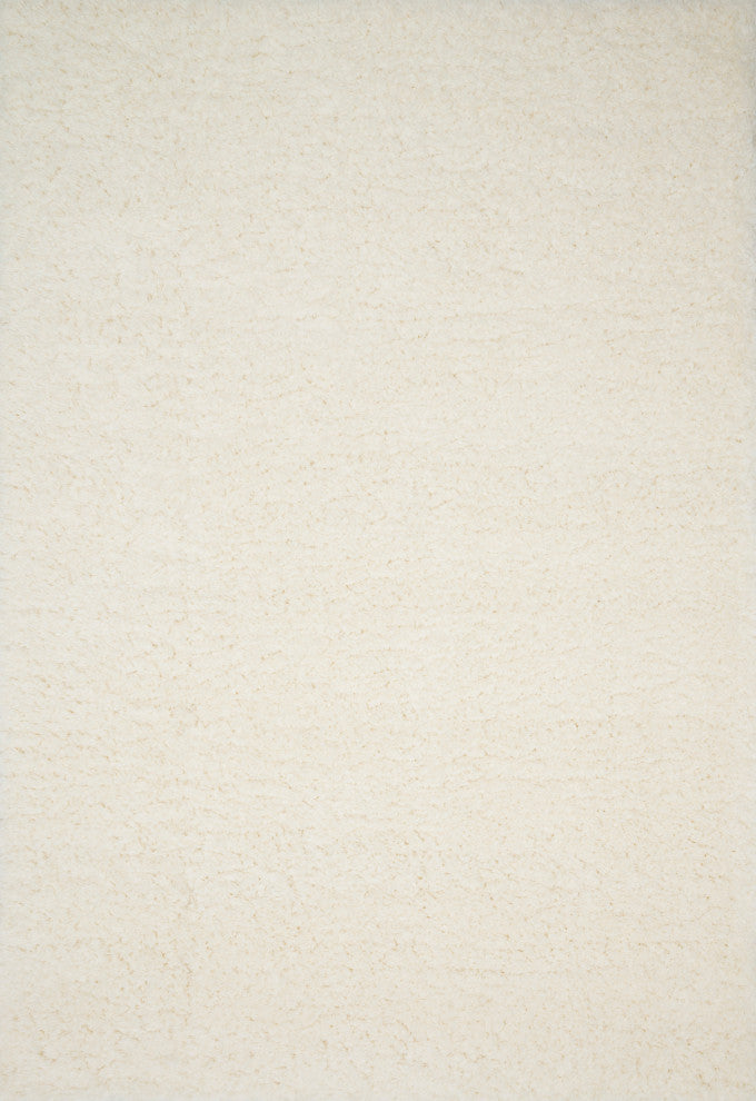 Soft Voluminous Pile Kayla Shag Area Rug, Ivory, 5'0"x7'6"