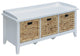 43" X 16" X 19" White Solid Wood Leg Storage Bench