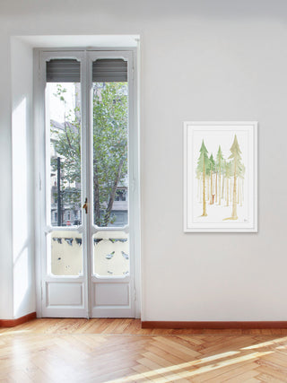 "Cat in the Forest" Framed Painting Print, 16"x24"