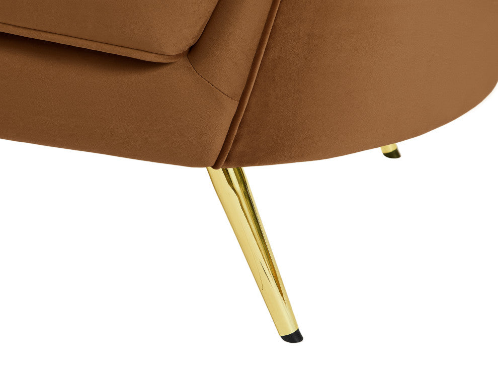 Margo Velvet Upholstered Set, Saddle, Loveseat