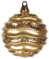 Vickerman 6" Candy Glitter Wave Ball, Gold