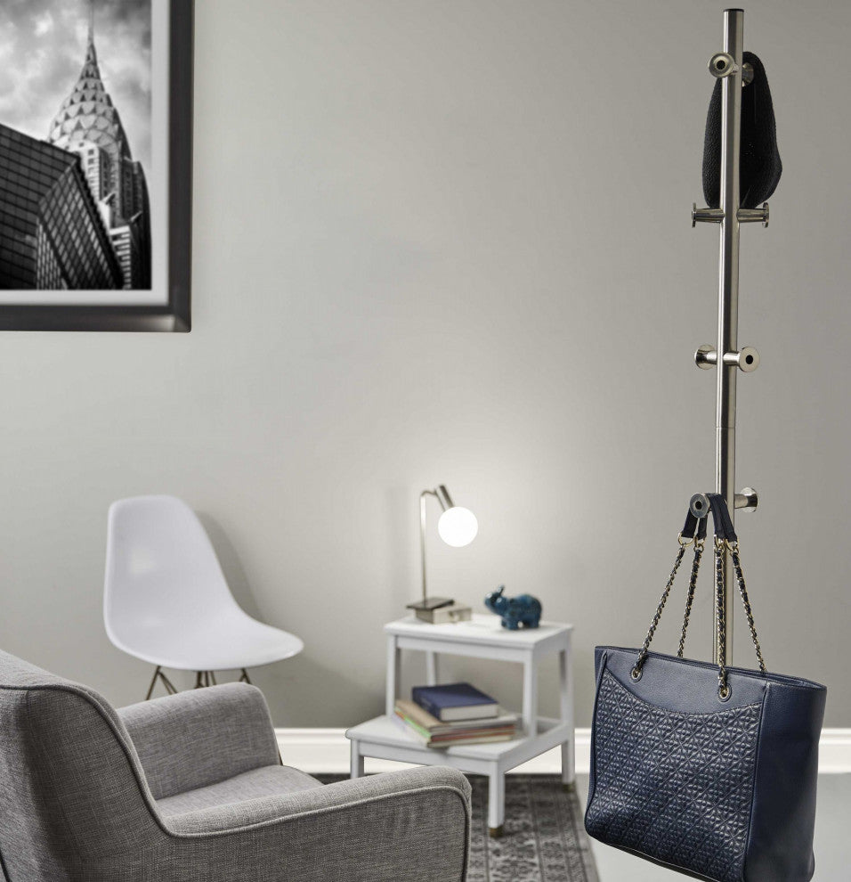 30.71" X 41.34" X 71" Brushed Steel Coat Rack