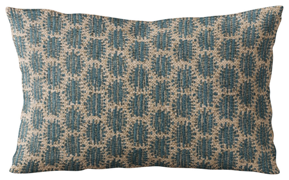 Plutus Blue Eyelashes Dot Luxury Throw Pillow, 20"x30"