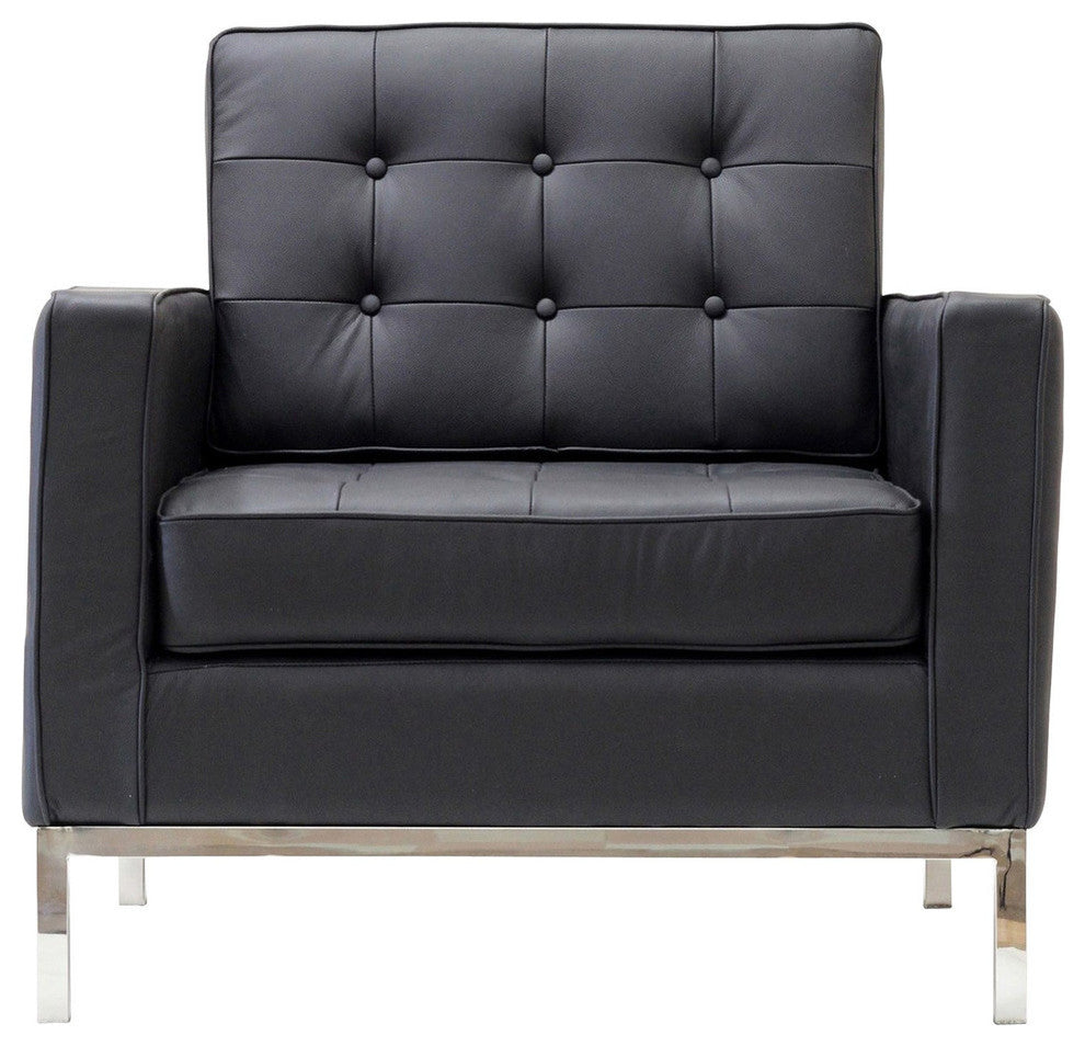 Modway Loft Leather Armchair, Black