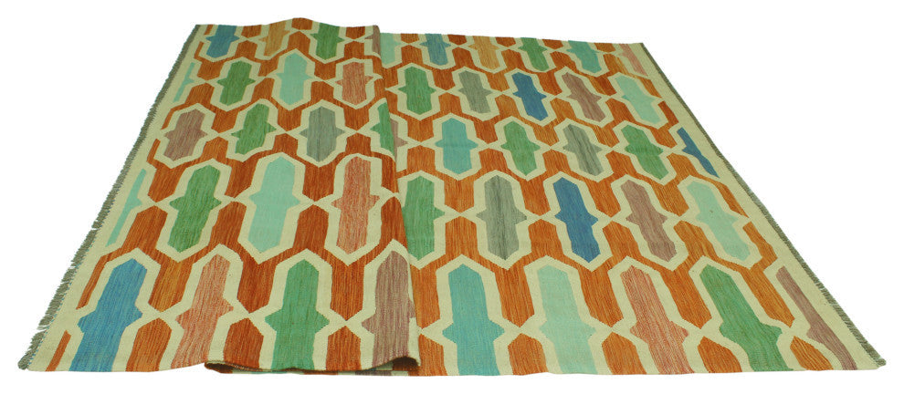 Sangat Kilim Mabel Rust/Ivory Rug, 8'5x11'3