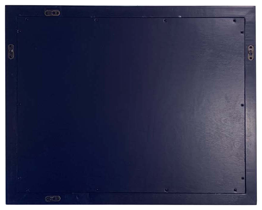 24" Wood Frame Mirror In Blue