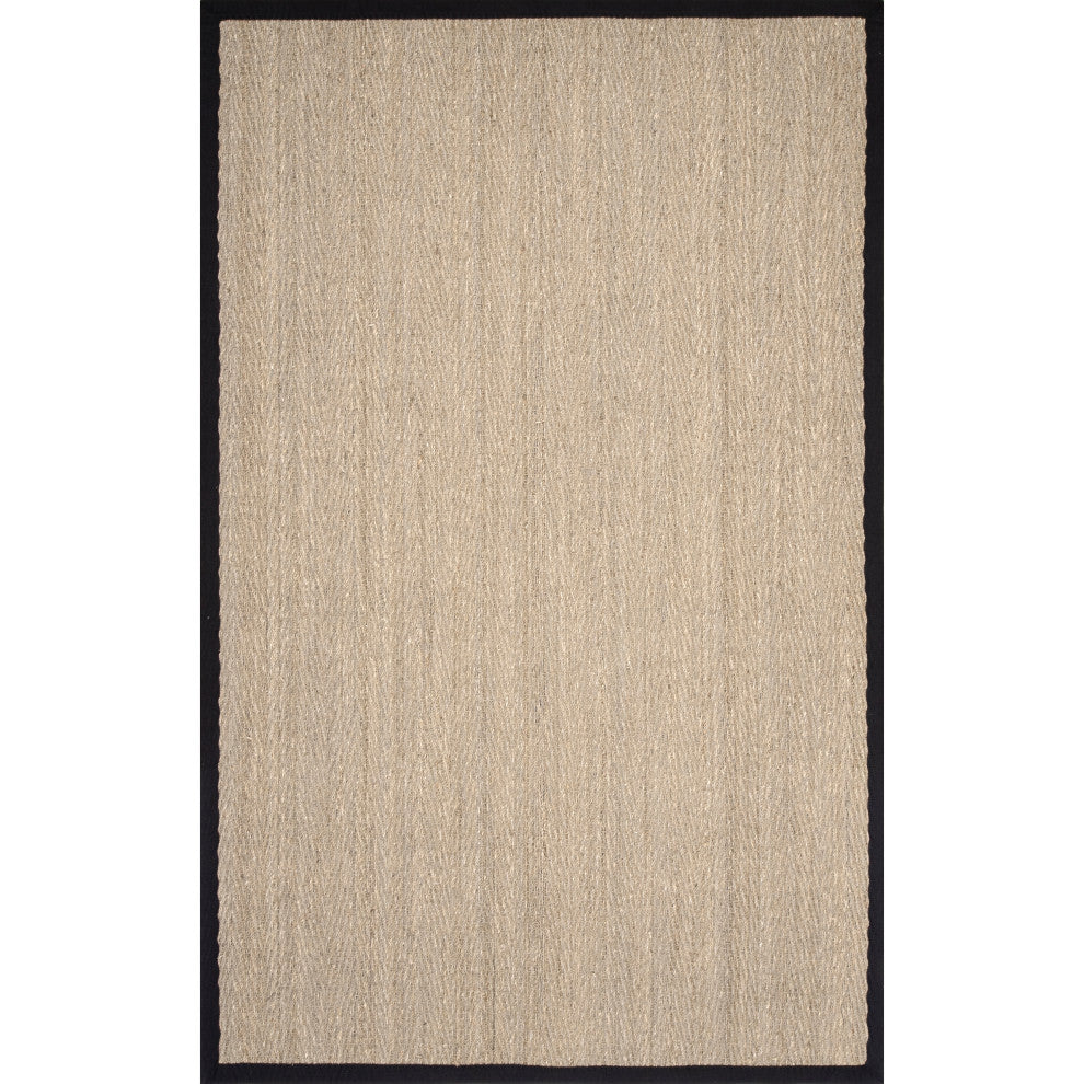 Nuloom Larnaca Seagrass Herringbone Indoor/Outdoor Area Rug, Black 12'x15'