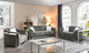 Sapphire Black Tufted Velvet Sofa With LED Lights, Gray
