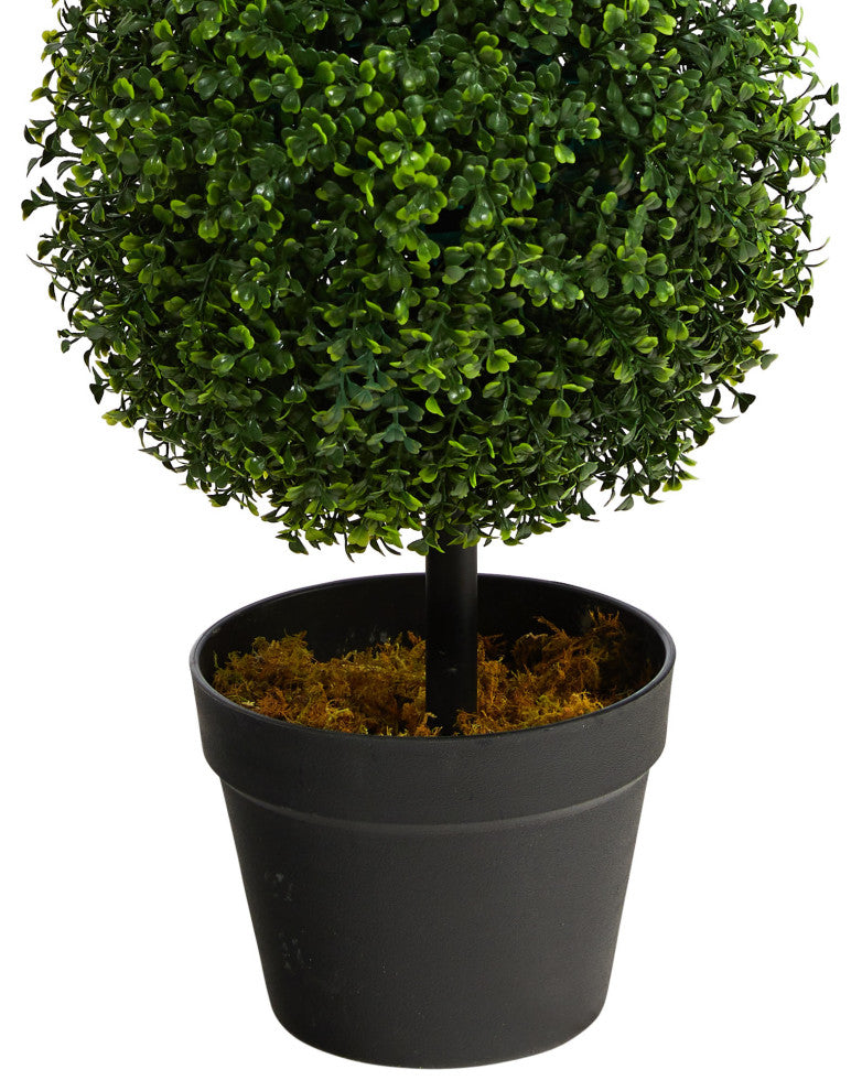 3' Boxwood Triple Ball Topiary Artificial Tree, Indoor/Outdoor