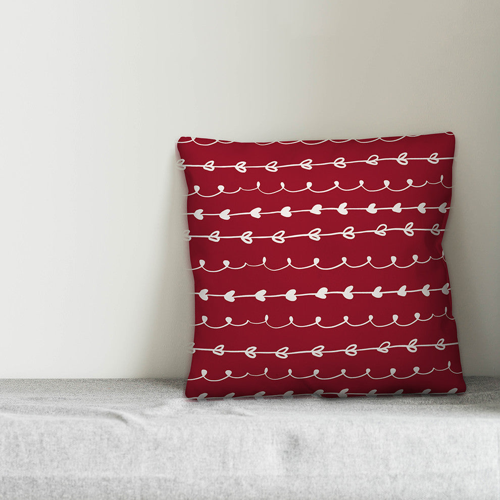Valentines Doodles 18x18 Throw Pillow