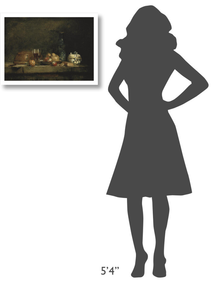"The Jar of Olives" Paper Print by Jean-Baptiste-Simï¿½on Chardin, 24"x18"