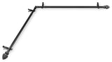 Bud 13/16 inch Single Corner Window Curtain Rod, Black, 28-48"
