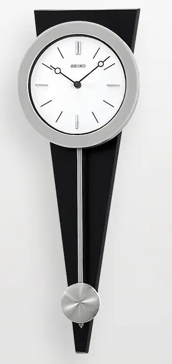 Seiko Clocks, 23" Modern Art Clock With Pendulum