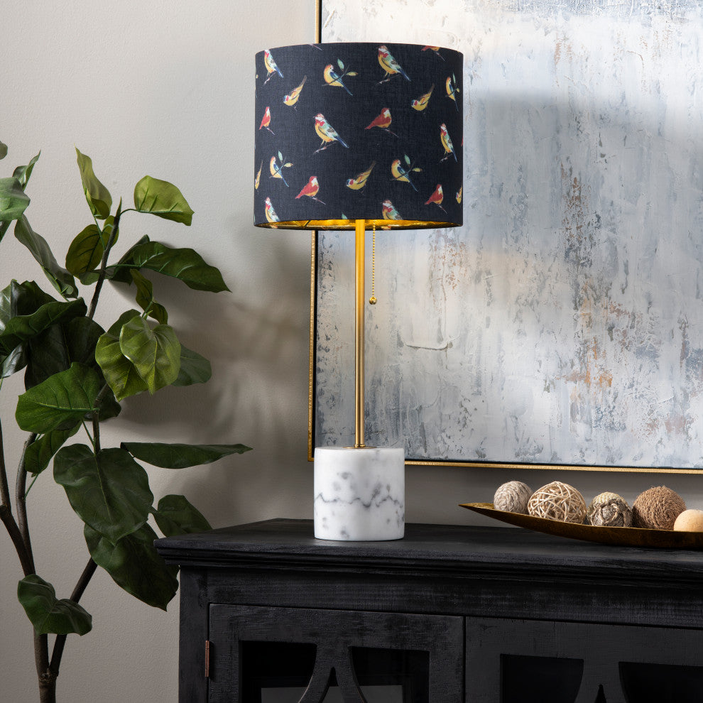 Isla Marble Base Lamp With Bird Shade