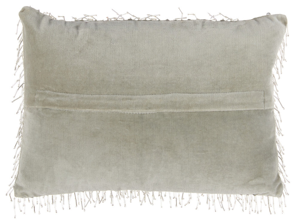 Mina Victory Z0727 Throw Pillow, Silver, 10" X 14"