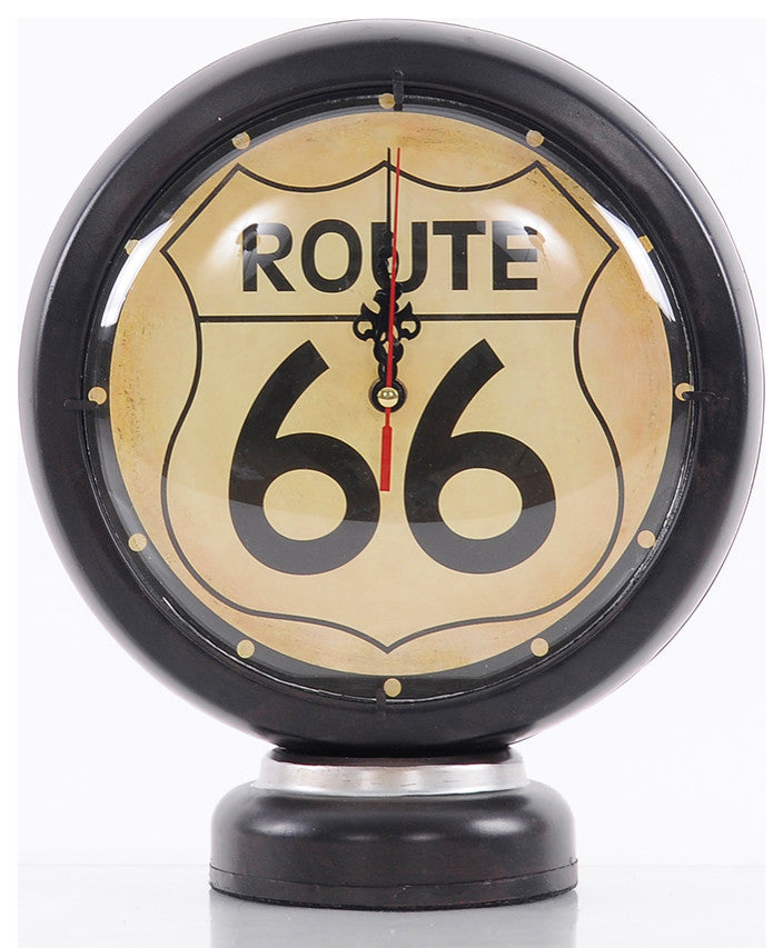 Black Gasoline 66 Gas Pump Clock Handcrafted metal Decor