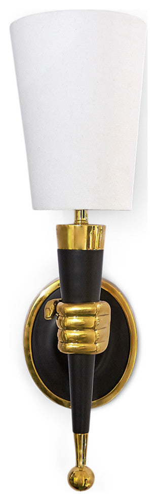 Brass Hand Sconce, Right Facing