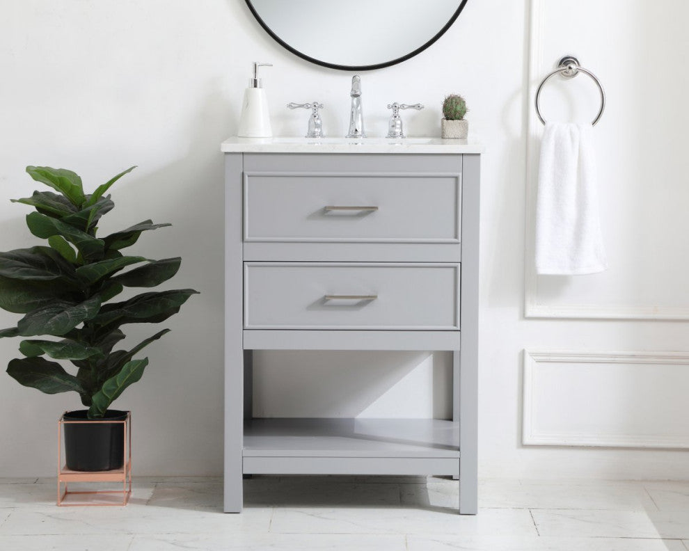 Home Living 24" Single Bathroom Vanity, Gray