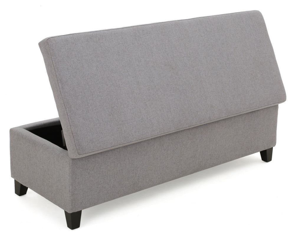GDF Studio Charlotte Fabric Storage Ottoman, Light Gray