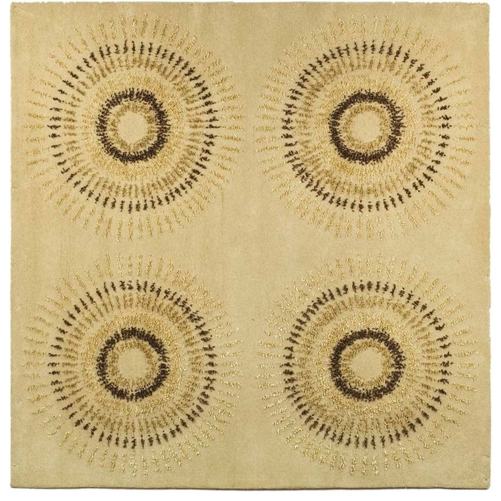 Safavieh Soho soh719a Polka Dots Rug, Beige/Gold, 8'0"x8'0" Square