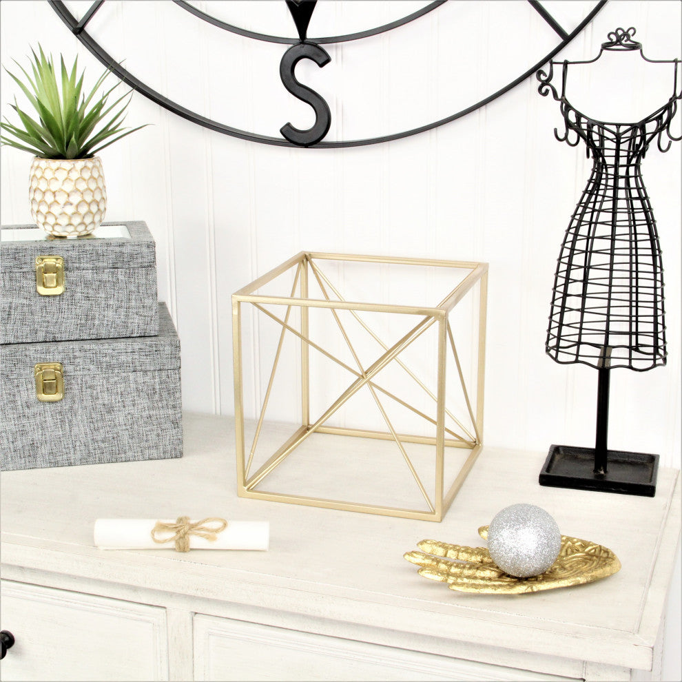 Abstract Cube Table Decor, Gold