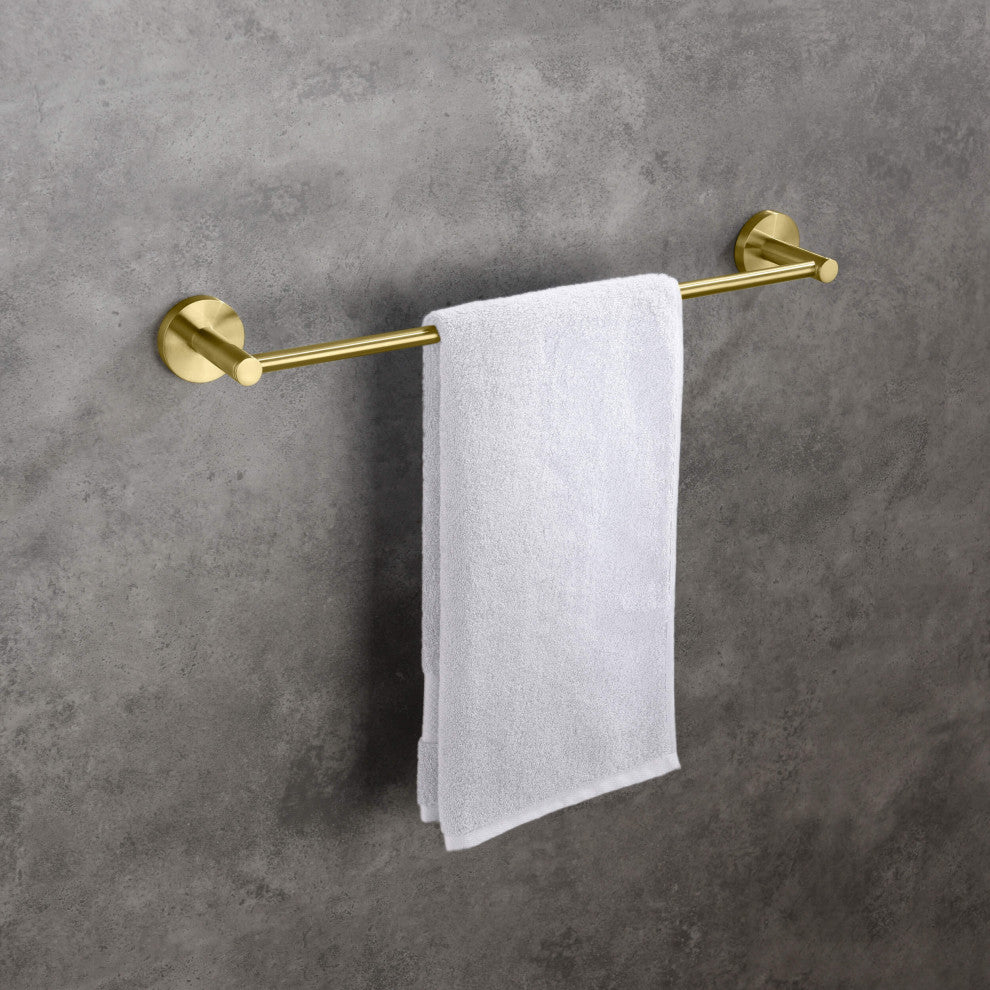 Circular Bathroom 18" Towel Bar, Brushed Gold