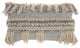 Blue and White Macrame Lumbar Pillow