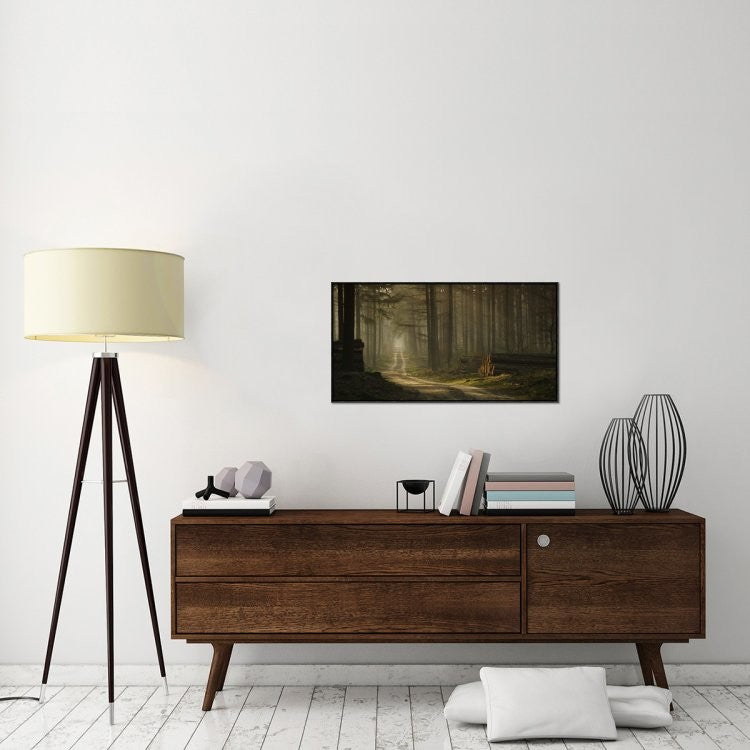 "A Forest Walk" Framed Canvas Giclee by Jan Paul Kraaij, 37x19"
