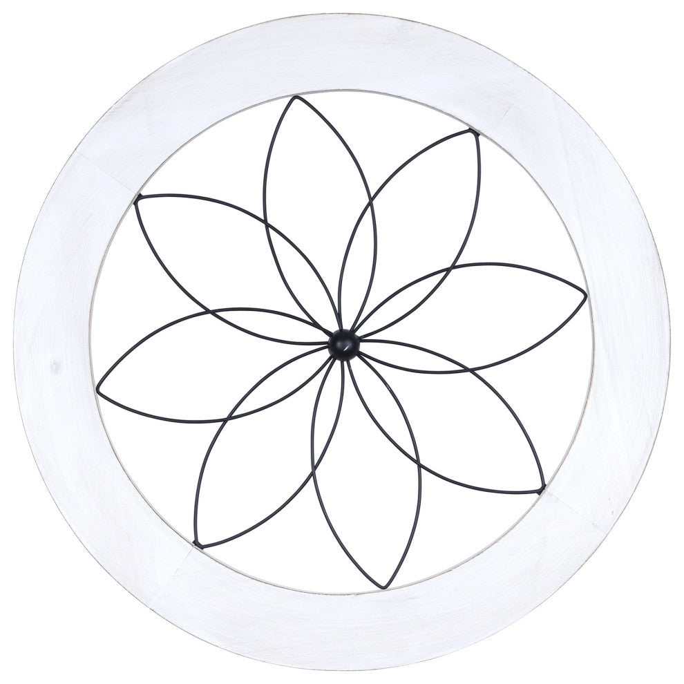 Wire Flower Framed Wall D"cor