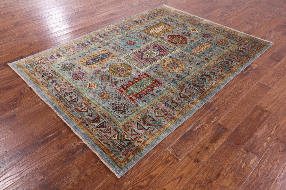 Fine Turkmen Ersari Hand Knotted Wool Rug 5' 10" X 8' 0" - Q12489