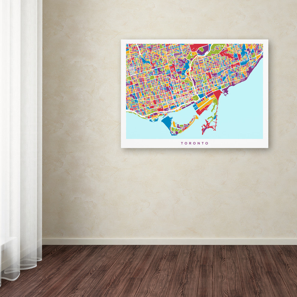 'Toronto Street Map' Canvas Art by Michael Tompsett